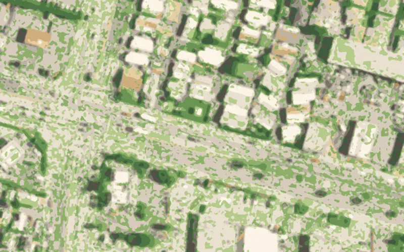 Illustrated aerial view of Hacienda Mobile Home Park