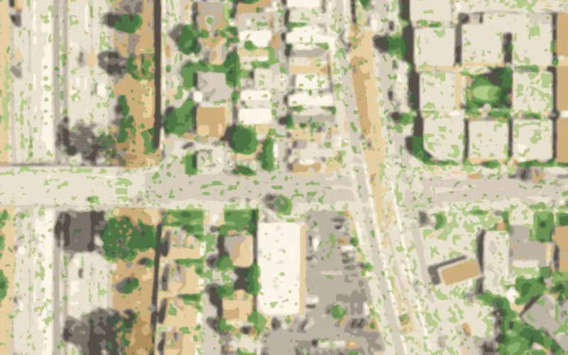 Illustrated aerial view of Ocean Villa Trailer Park